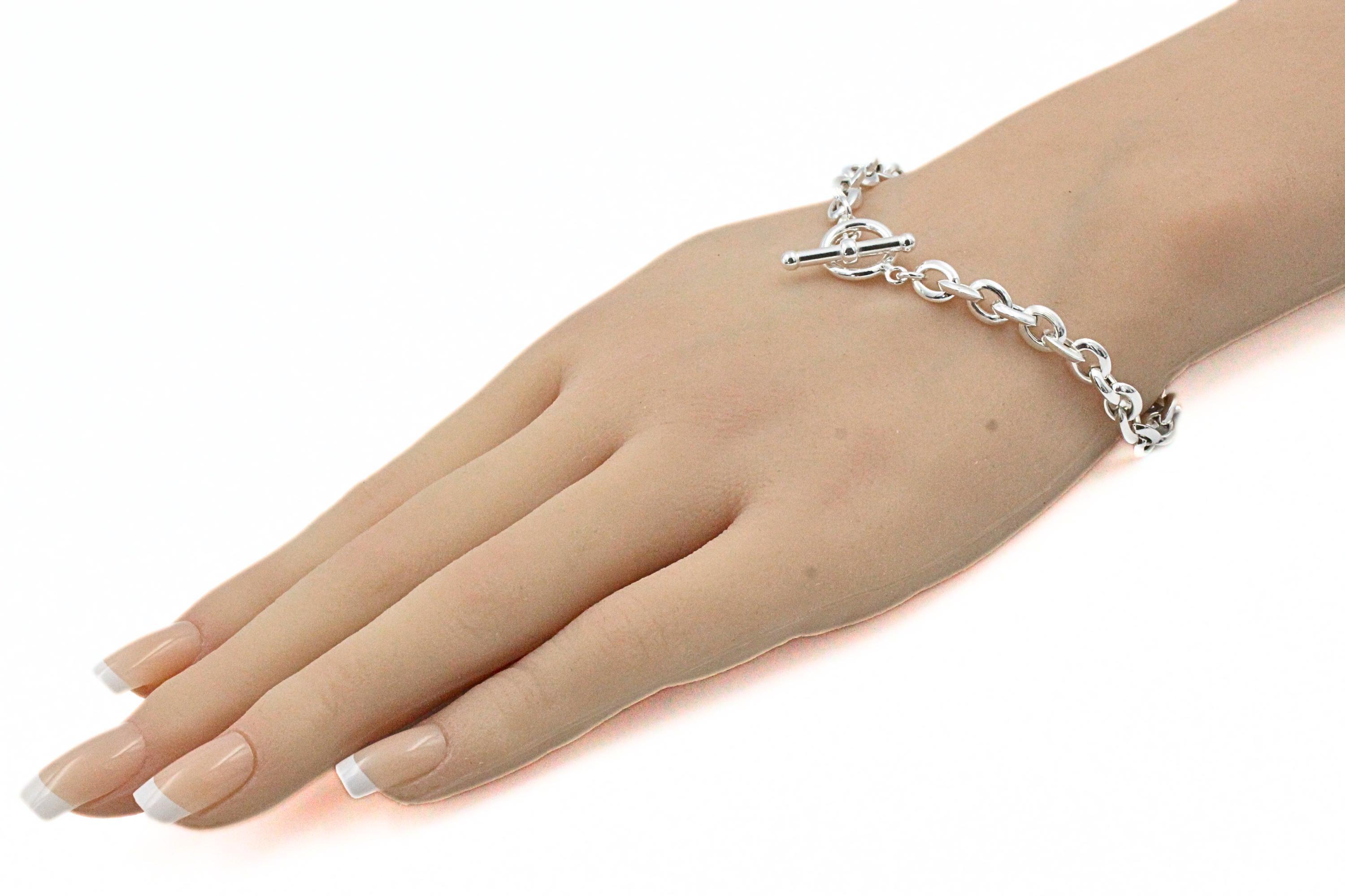Karizia Spa Ka 1772 Signed Italy Sterling Silver Toggle Chain Link