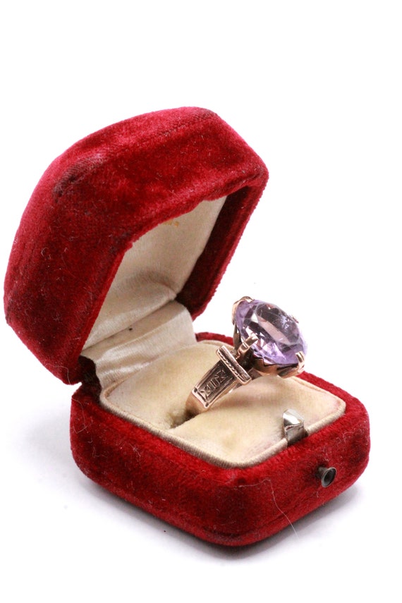 Antique Victorian 12K Gold Amethyst Ring - image 8