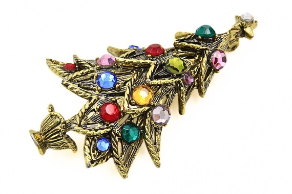 Handsome Hollycraft Signed Multicolor Foiled Glas… - image 1