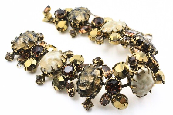 Astounding Regency Signed AB Crystals Browns Oran… - image 4