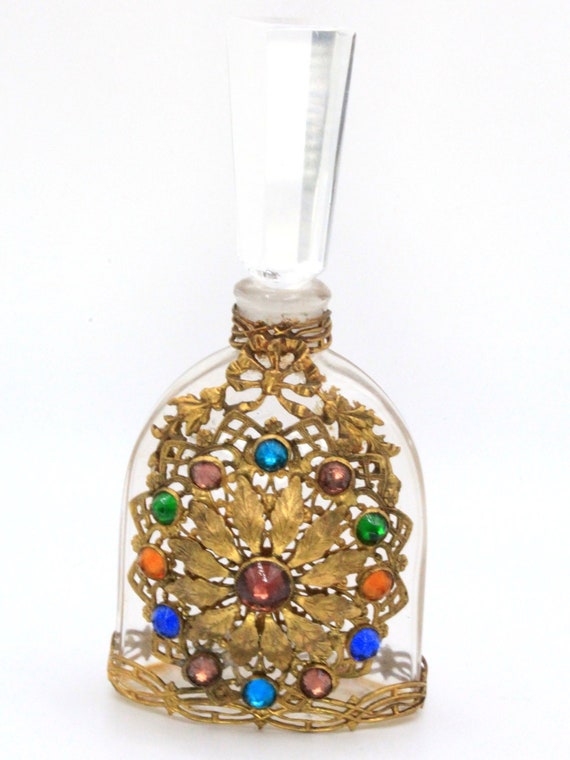 Antique Czech Multi Color Ornate Embellished Jeweled … Gem