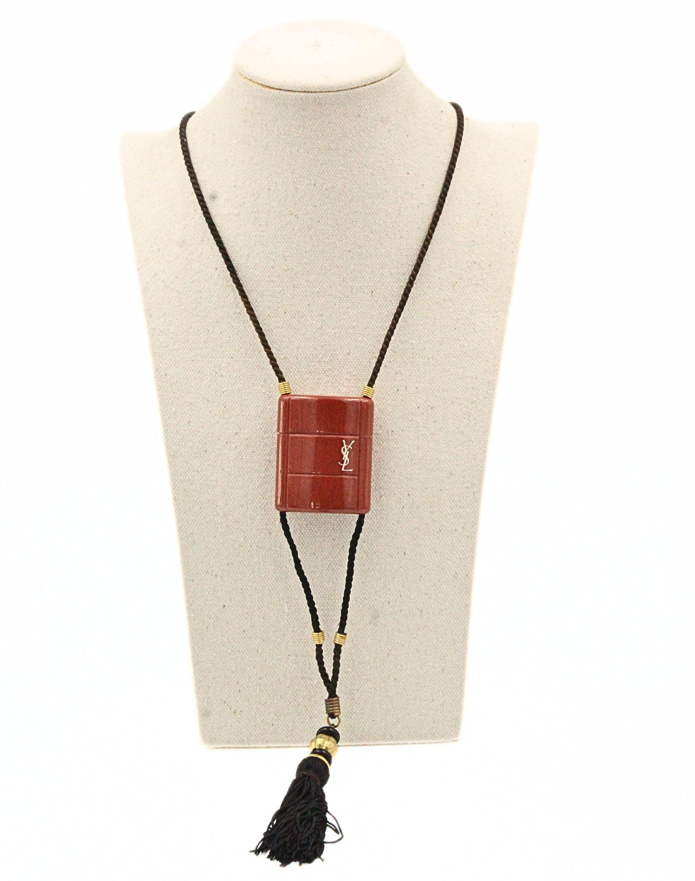 希少】YSL Braided Leather Pendant Necklace