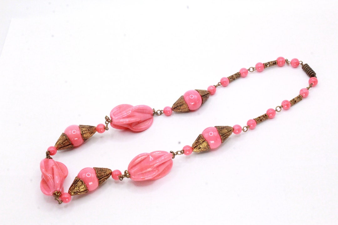 Boucles D'oreilles Art Déco Louis Rousselet Années 40/50 - Pâte De Verre Marbrée, Occasion