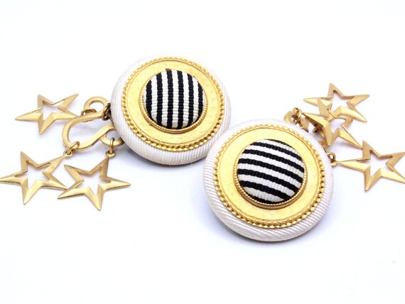 French Designer High End Fabric Star Dangles Mass… - image 8