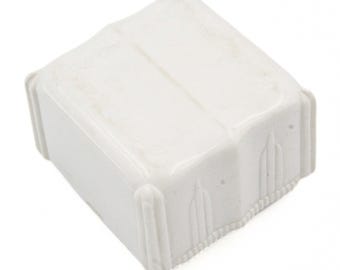 Antike Art Deco Frühe Plastik gepresste weiße Zelluloid-Ringbox