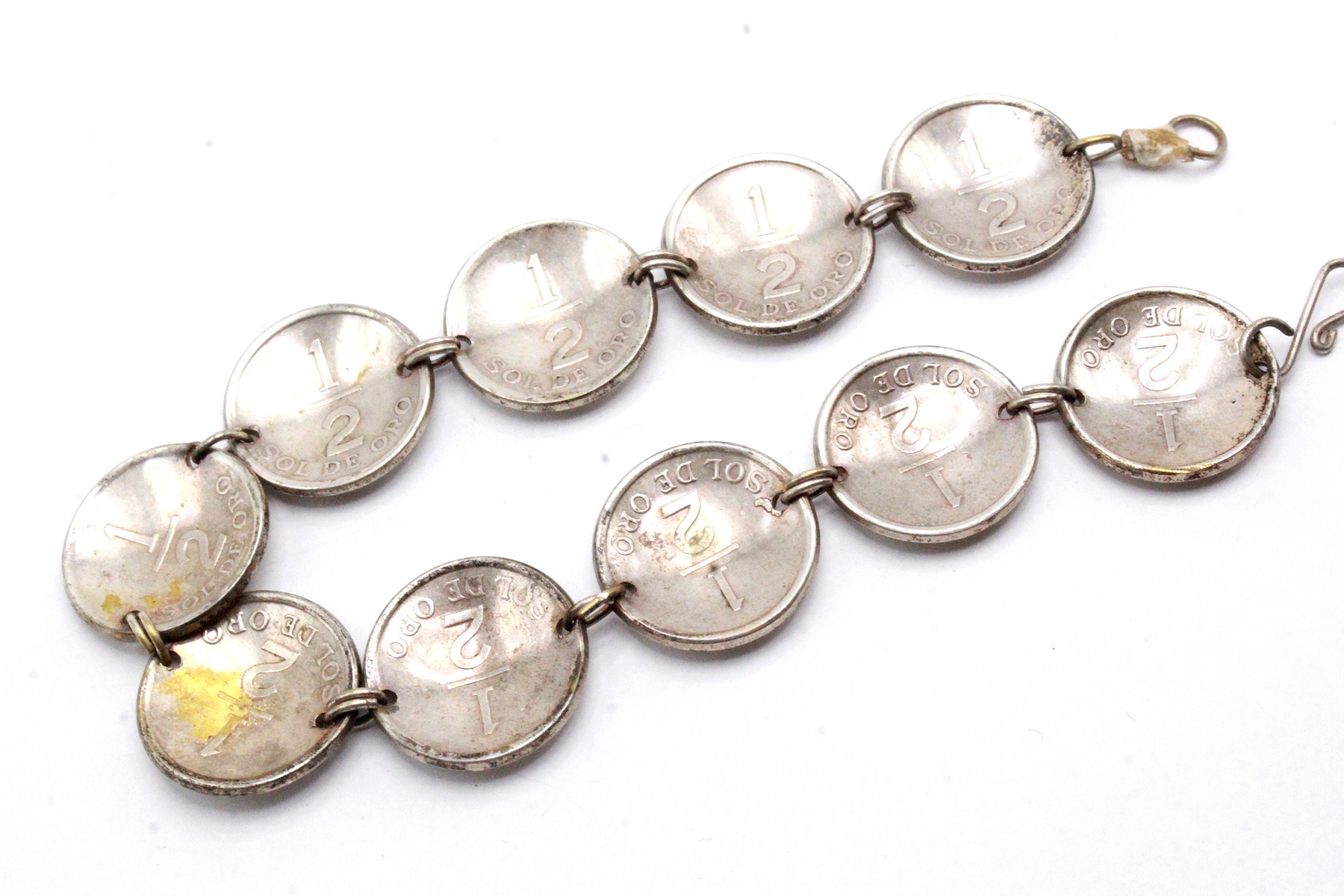 ヴィンテージ ペルー トゥパック アマル コイン シルバー リンク ブレスレット - Etsy 日本