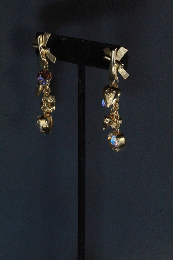 Kirks Folly Heart AB Crystals Long Dangle Earrings - image 8