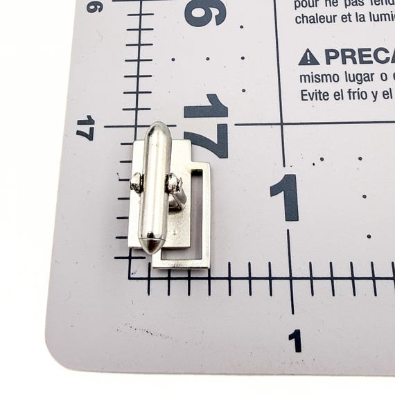 Swank Designer Signed Rectangular Silver Plate Bl… - image 7