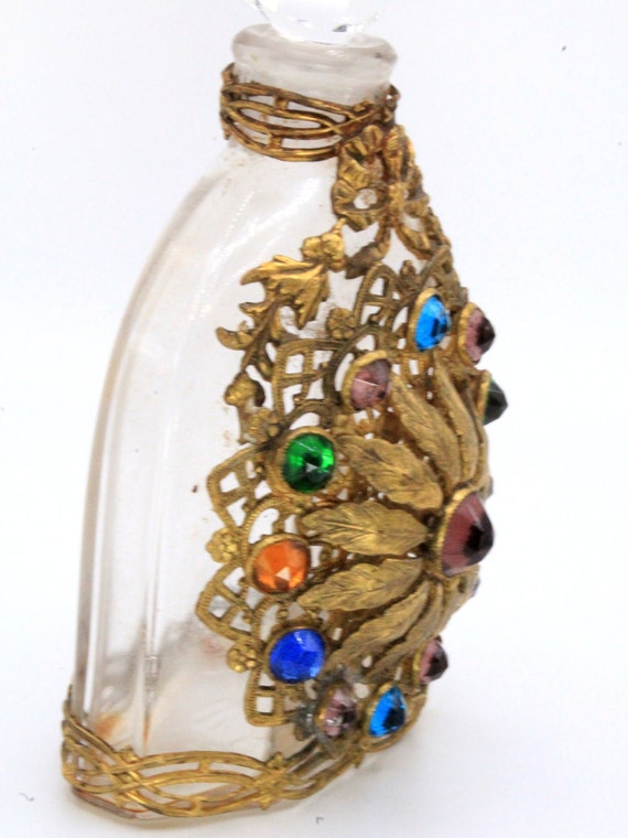 Antique Czech Multi Color Ornate Embellished Jeweled … Gem