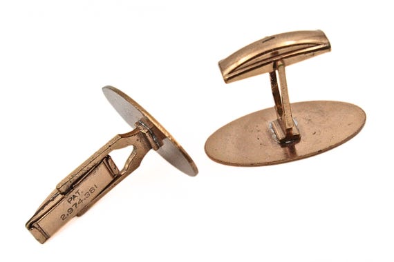 Southwest Copper Cufflinks: Pat Pend Round Concho… - image 5