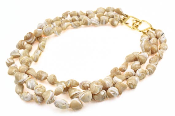 Kenneth Lane Signed Designer Shell Bead Triple St… - image 5
