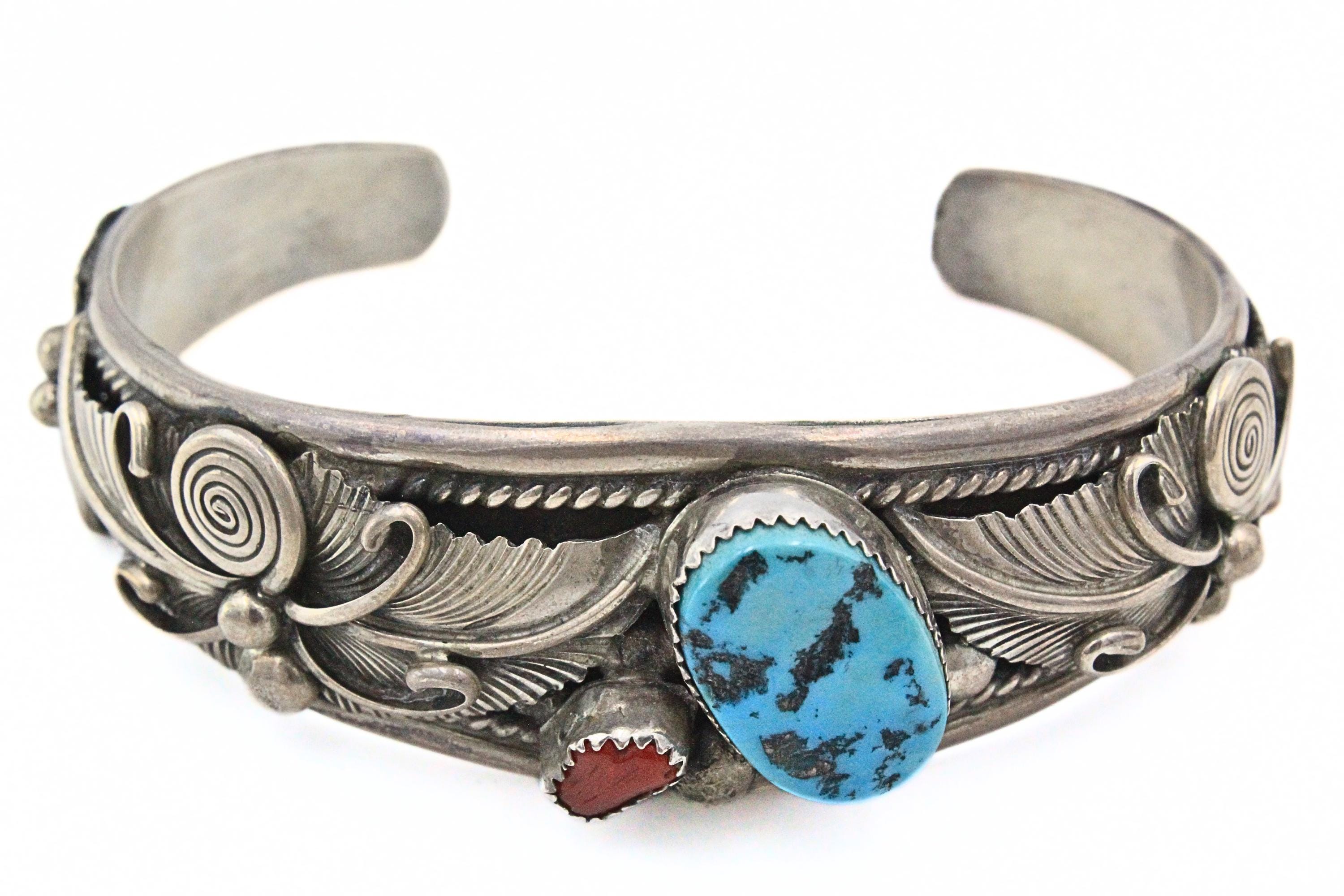 Native American Lester Craig Sterling Silver Hallmarked Turquoise