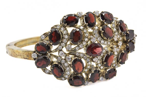 Dramatic Illustrious Sterling Silver Vermeil Garn… - image 4