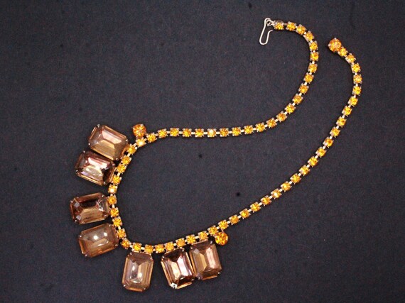 Vintage 50's Large Rootbeer Rectangular Cut Glass… - image 5