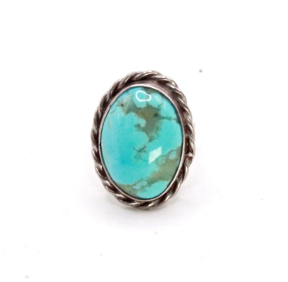 Vintage 60's Sterling Silver Turquoise Spider Web… - image 4