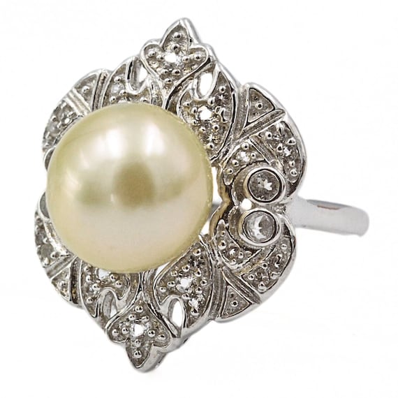 Statement Sterling Silver Signed Round Freshwater… - image 7