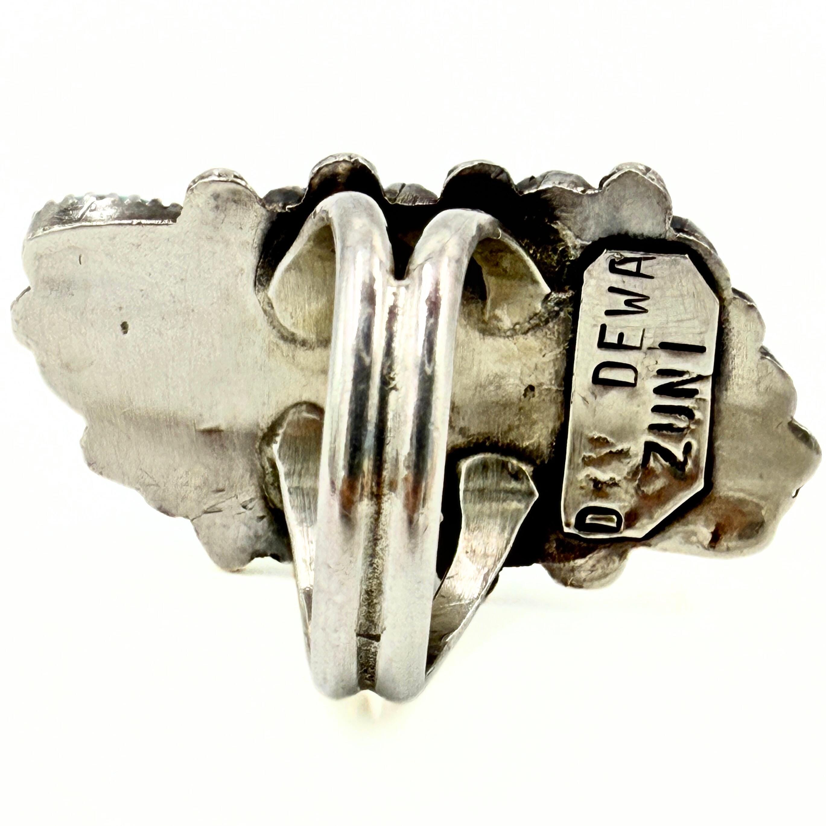 Don Velma Dewa Marked Zuni Sterling Silver Petit Point Turquoise Coral ...