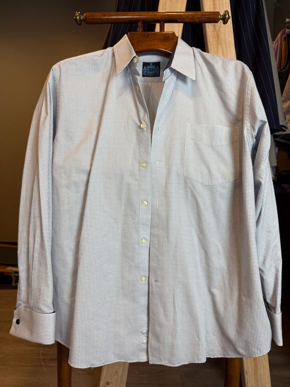 Astor & Black Custom Tailored Plaid Dark Blue Pat… - image 1