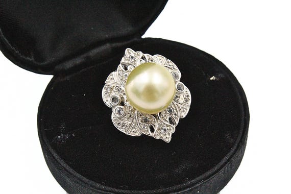 Statement Sterling Silver Signed Round Freshwater… - image 2