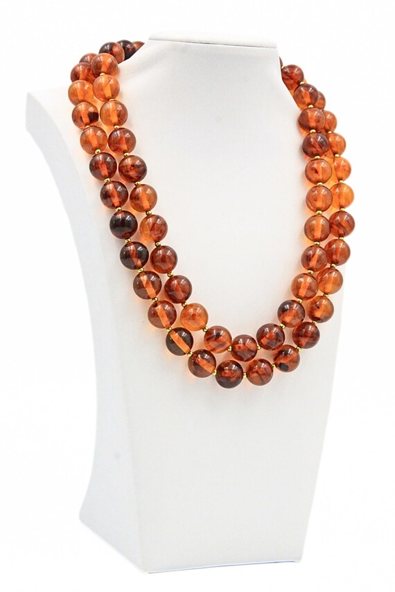 Stunning Two Sets Orange Lucite Bead Fall Vibe Ne… - image 4
