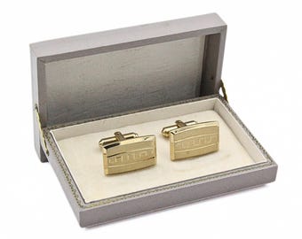 Vintage Hickok USA Etched Gold Plated Cufflinks
