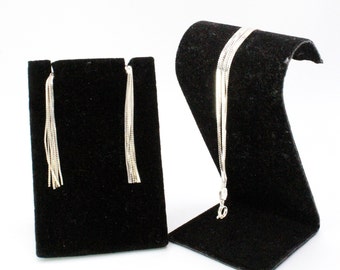 Contemporary Sterling Silver Multi Strand Italy 925 Dangle Earrings Bracelet Set