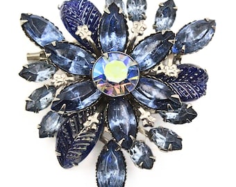 Broche Fleur Vintage En Métal Et Strass - Couleurs Rose Et Incolore - Style Luxe - Occasion - Parfaite Pour Accessoiriser Une Tenue