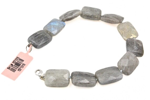 NWT Rectangular Iridescent Labradorite Sterling S… - image 1