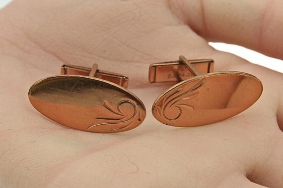Southwest Copper Cufflinks: Pat Pend Round Concho… - image 7