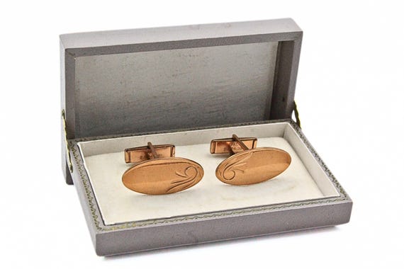 Southwest Copper Cufflinks: Pat Pend Round Concho… - image 1