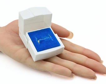 Antike Art Deco 30er Jahre Weiße Zelluloid Ringbox