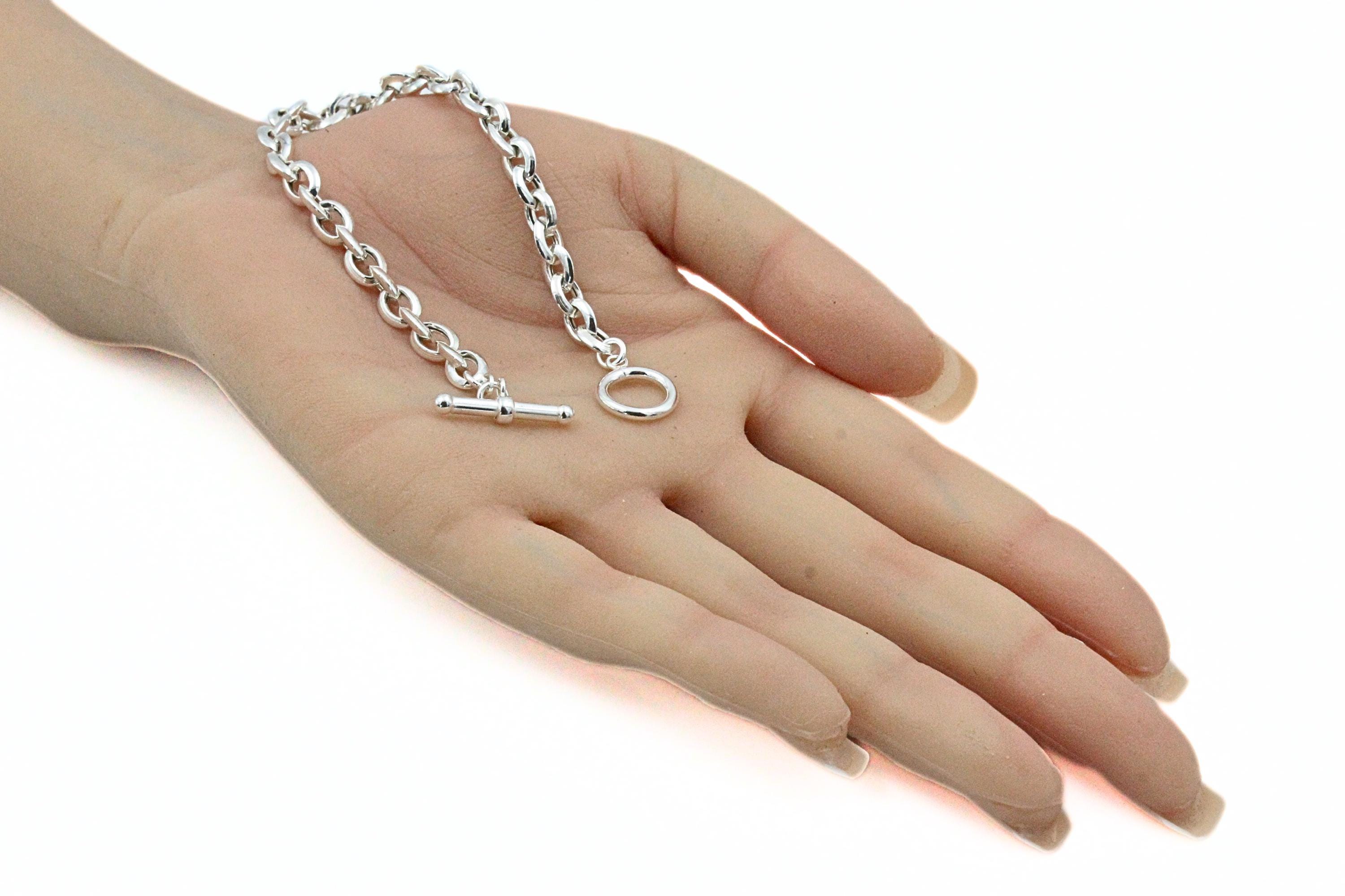 Karizia Spa Ka 1772 Signed Italy Sterling Silver Toggle Chain Link