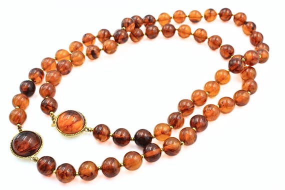 Stunning Two Sets Orange Lucite Bead Fall Vibe Ne… - image 7