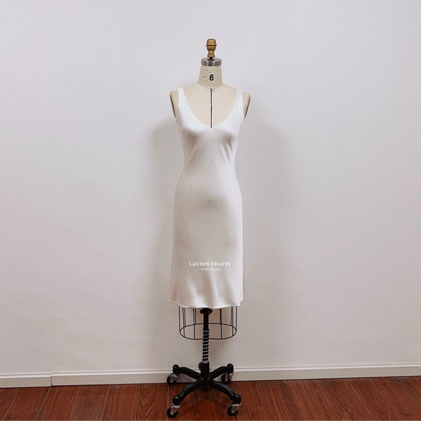 White Slip Dress, Satin Slip Dress, 1990s Dress, Carrie White Dress, Summer Dress