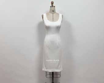 Vestido midi blanco de los años 50 de Marilyn