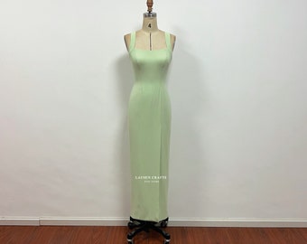 Mint Green Rachel Dress, Custom 90s Dress, Mint Green Cocktail Party Dress