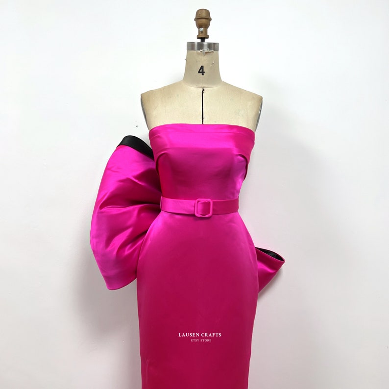 Pink Dress with Bow, Pink Dress Costume, 1950s Costume zdjęcie 3