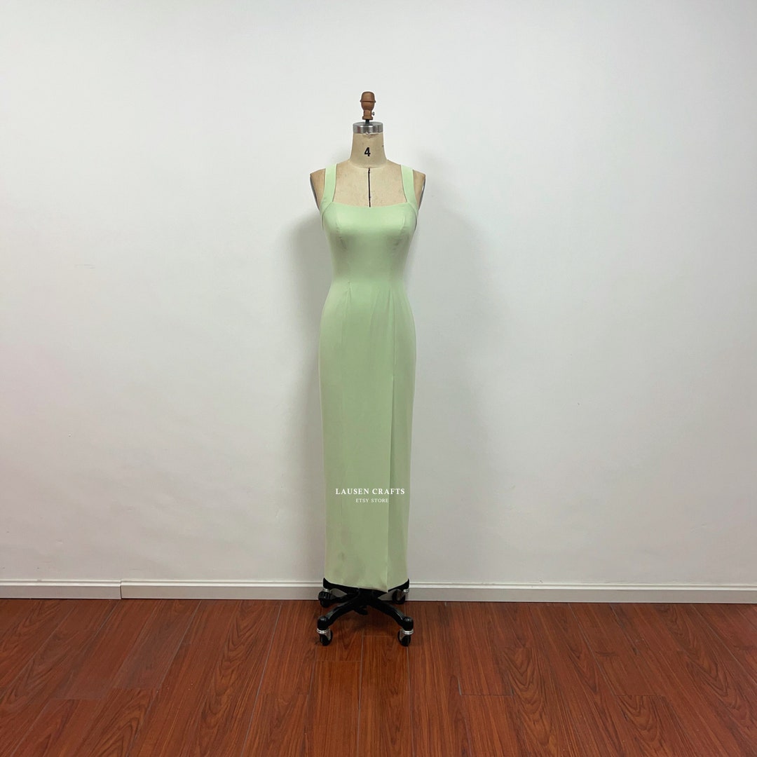 Mint Green Rachel Dress, Custom 90s Dress, Mint Green Cocktail Party Dress 