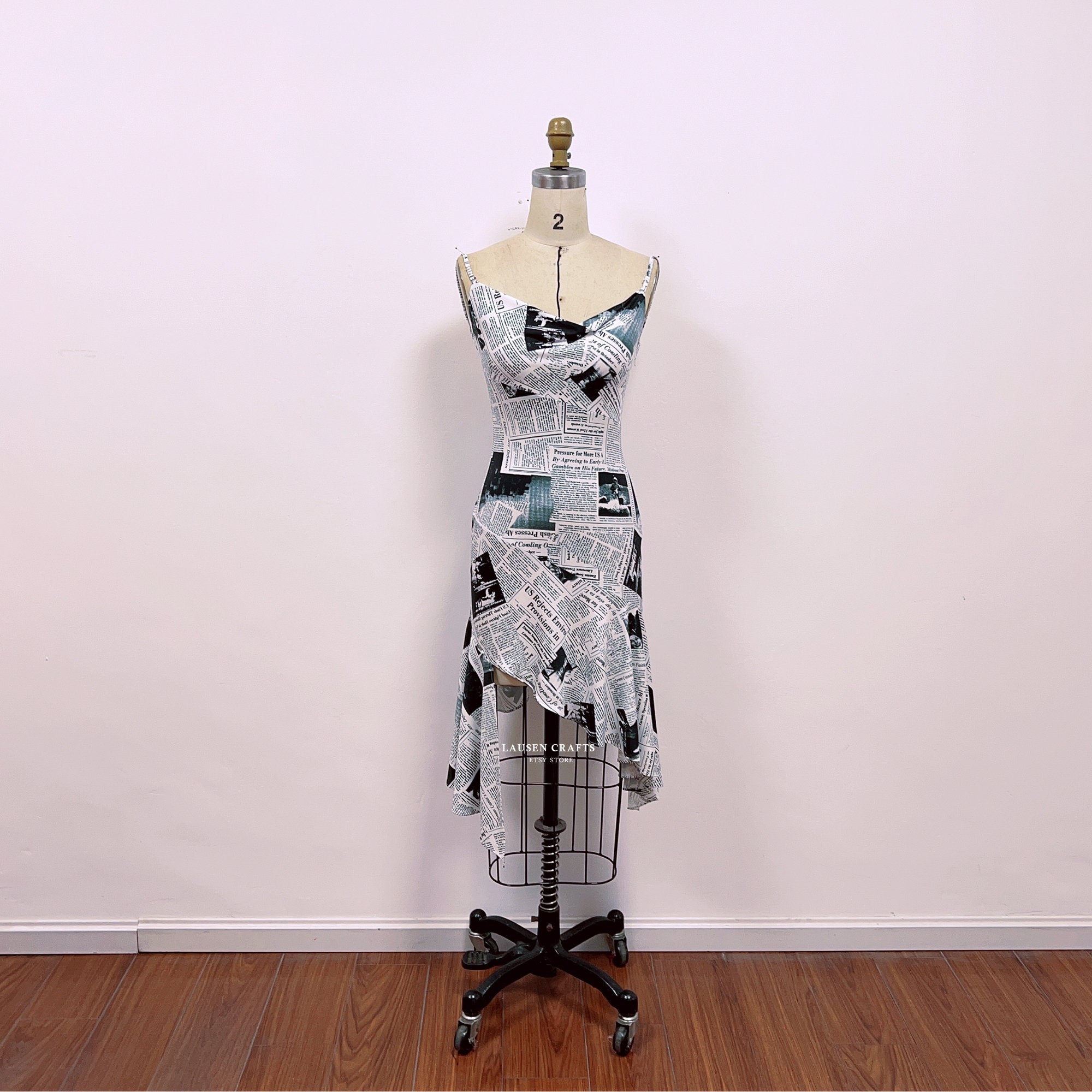 Dior newspaper print dress discount