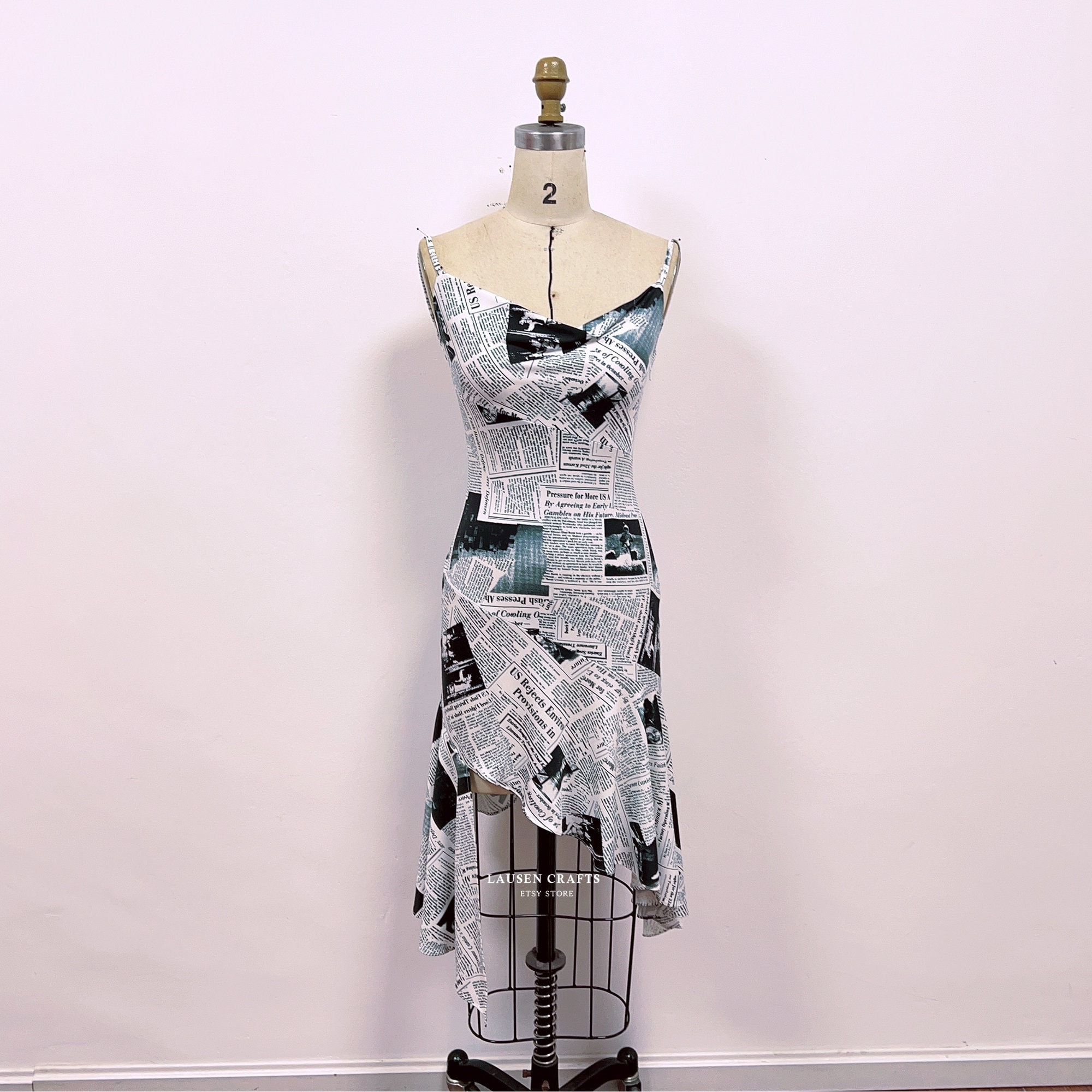 newspaper print dress