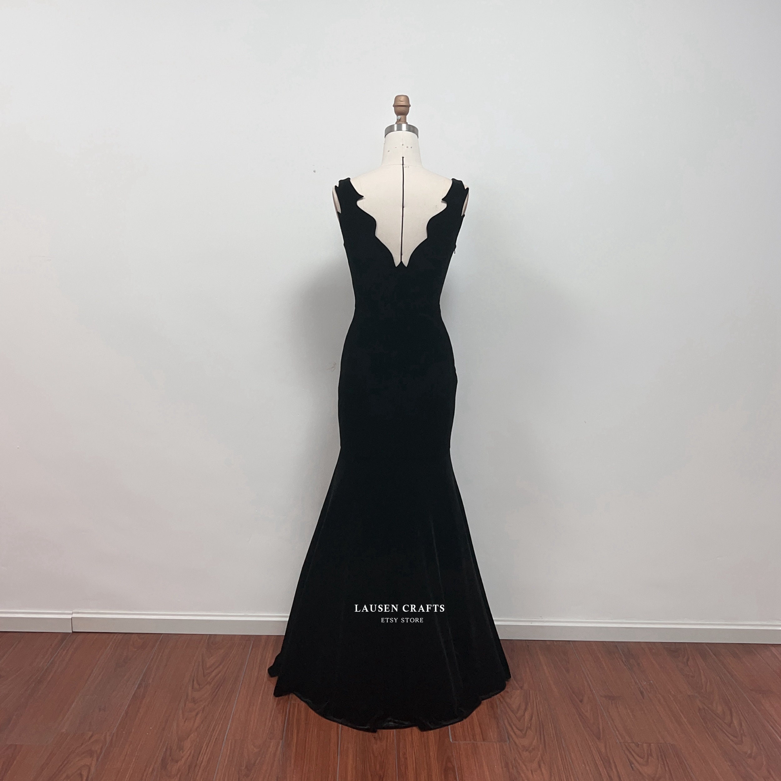 LausenCrafts Rosemary Clooney White Christmas Costume 1950s Black Formal Evening Dress