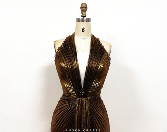 halter long gown dress Sassy Gold Satin Halter Open Back Bridesmaid Gown