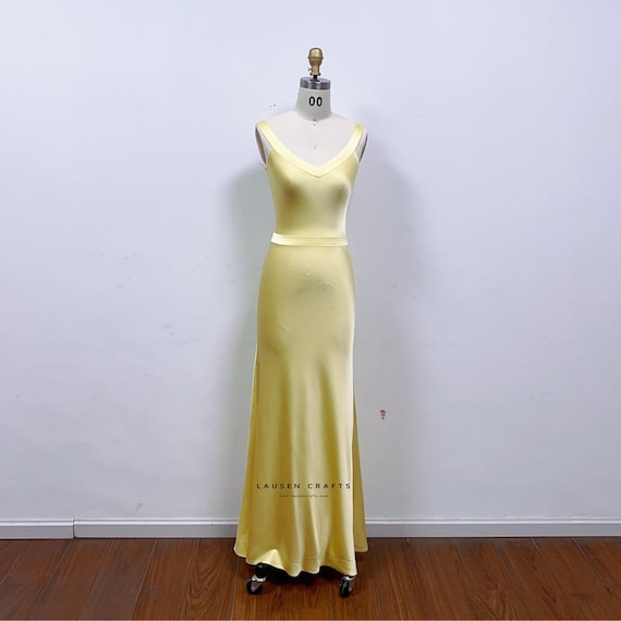 pale yellow satin prom dress Yellow Prom Dresses 2026 | Lemon & Butter Gowns