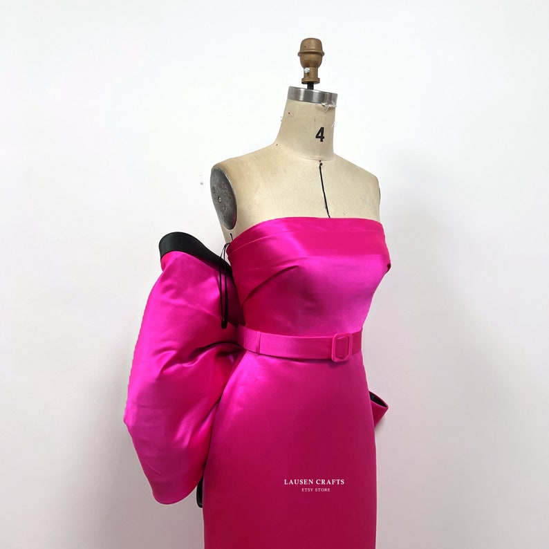 Pink Dress with Bow, Pink Dress Costume, 1950s Costume zdjęcie 4