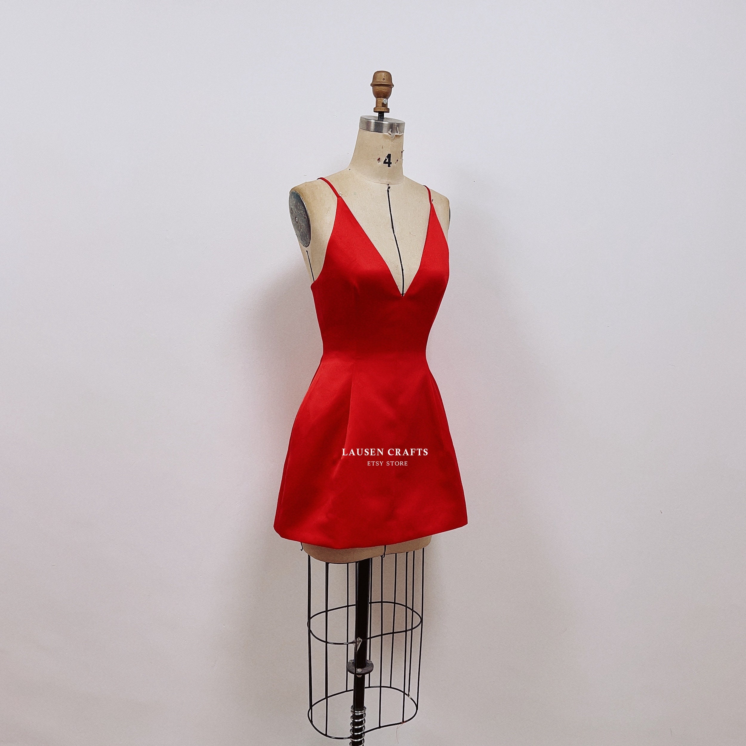 Red Satin Mini Dress: Cocktail Party, Homecoming - Etsy Ireland