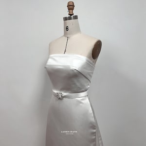 1950s White Floral Strapless Dress by Mademoiselle | XS/S