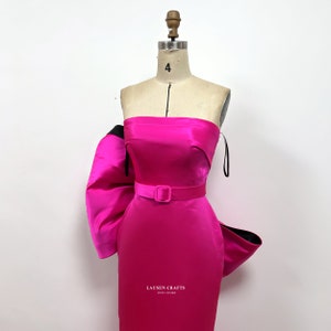 Pink Dress with Bow, Pink Dress Costume, 1950s Costume zdjęcie 5
