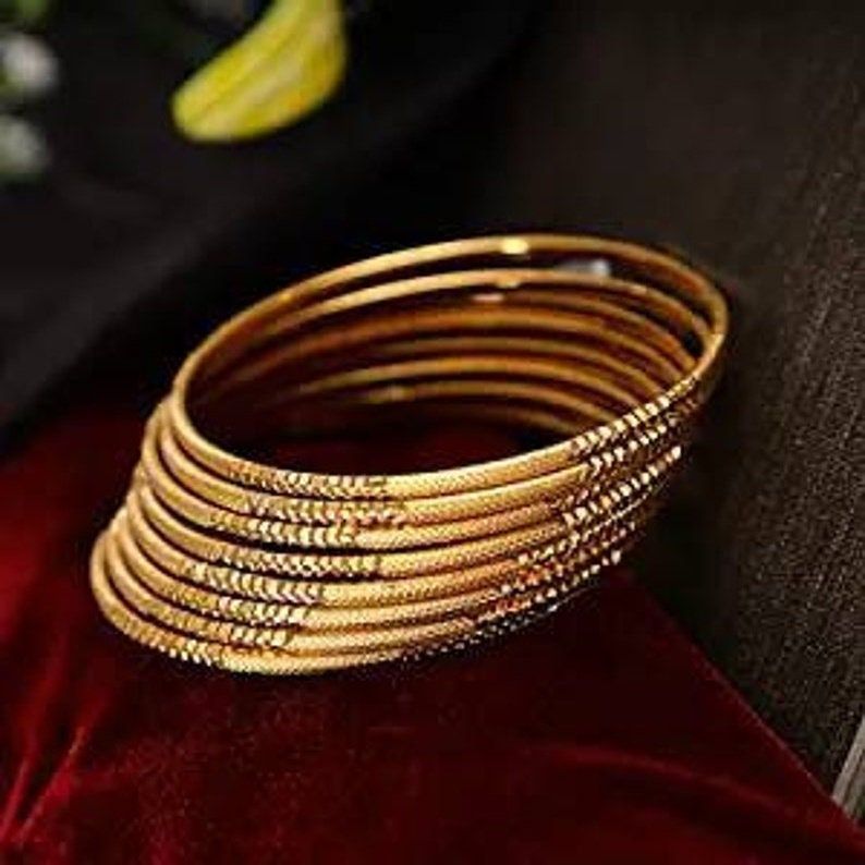 One Gram Gold Bangles Latest Design Regular Wear Gold Bangles Etsy Canada