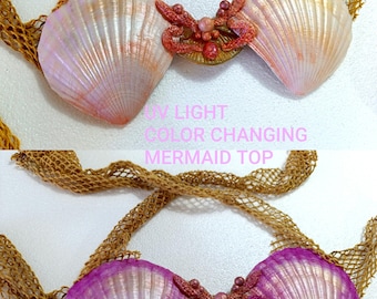 silicone mermaid top, mermaid top, mermaid bra, shell top, fantasy bra, shell bra, mermaid party costume, mermaid shells, mermaid shell top,