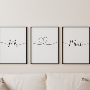Monsieur Madame Paar Poster – Minimalistisches Paar Triptychon – Paar Geschenk von Les Petits PDF